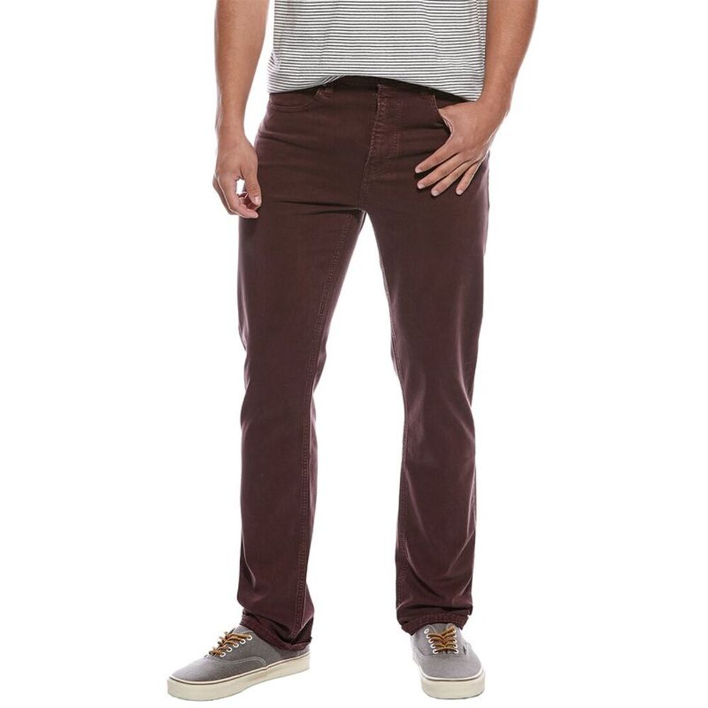 Frame Denim Mens Frame Dark Burgundy Modern Straight Jean, Red